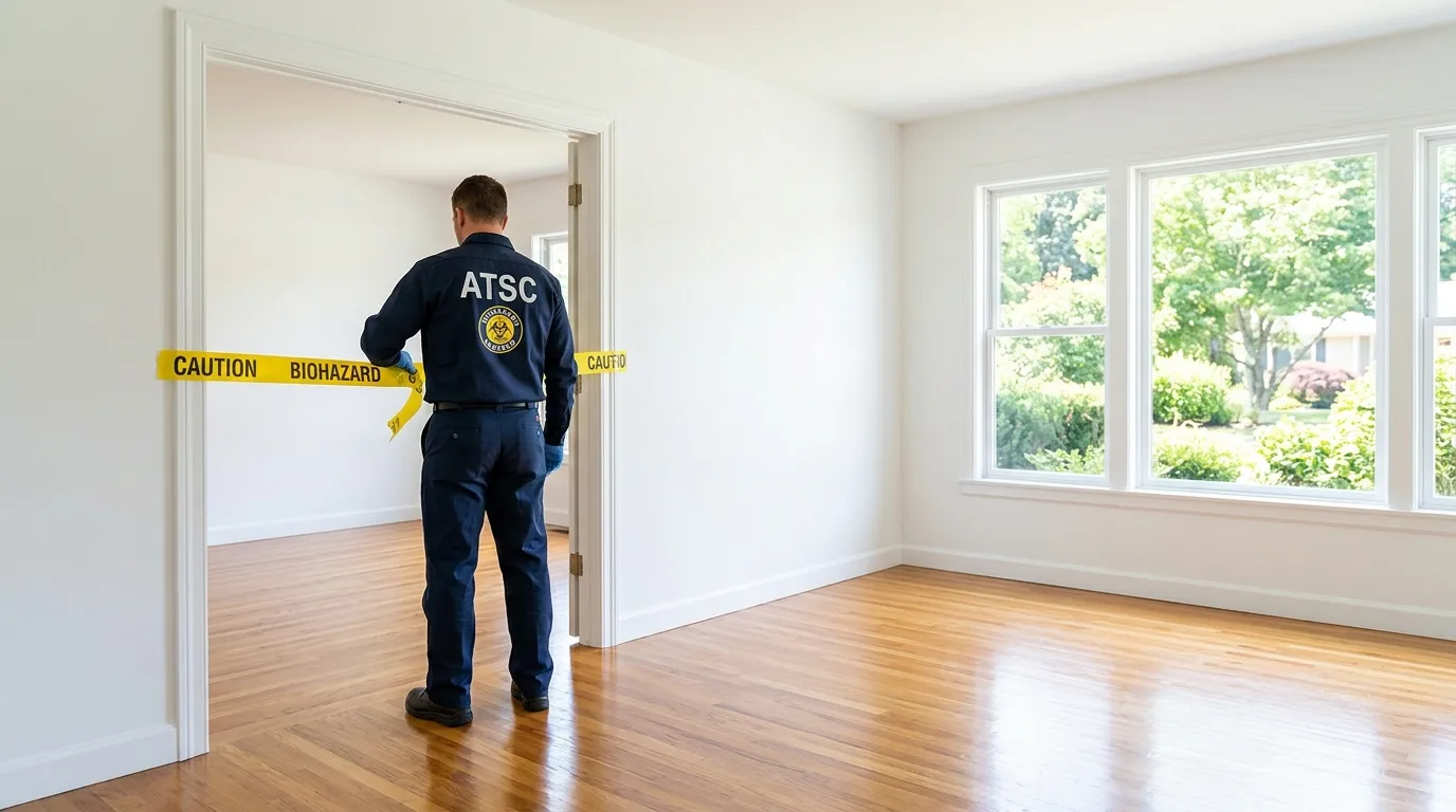 Certified biohazard cleanup crew performing Decomposition Cleanup in Tuckahoe